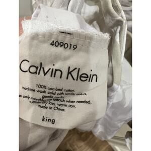 Calvin Klein King Duvet- Soft Multicolor Leaves 100% Combed Cotton Retail $389